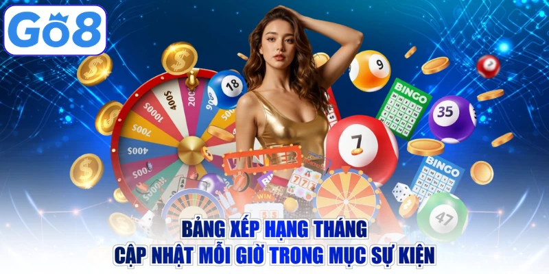 Bảng xếp hạng tháng cập nhật mỗi giờ trong mục Sự kiện